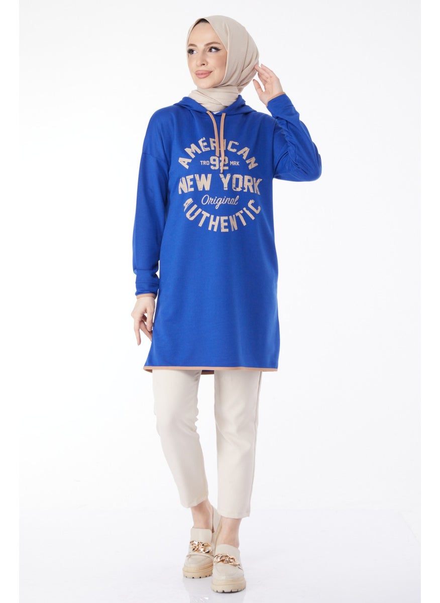 13130-SAKS Front Printed Sweatshirt