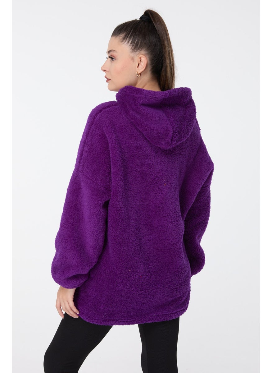 13049-PURPLE Plush Sweat