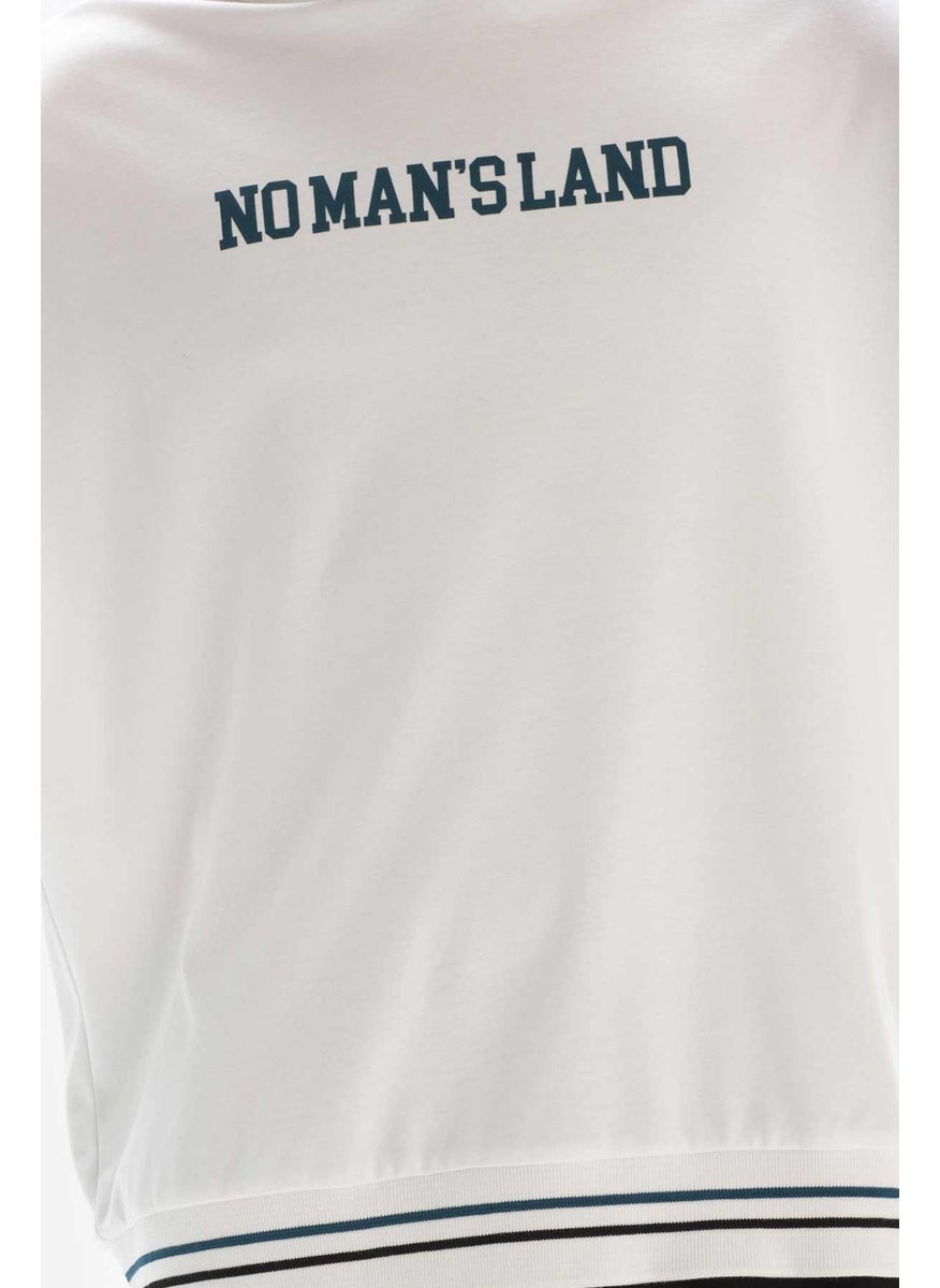 White Men's No Man's Land Printed Sweatshirt