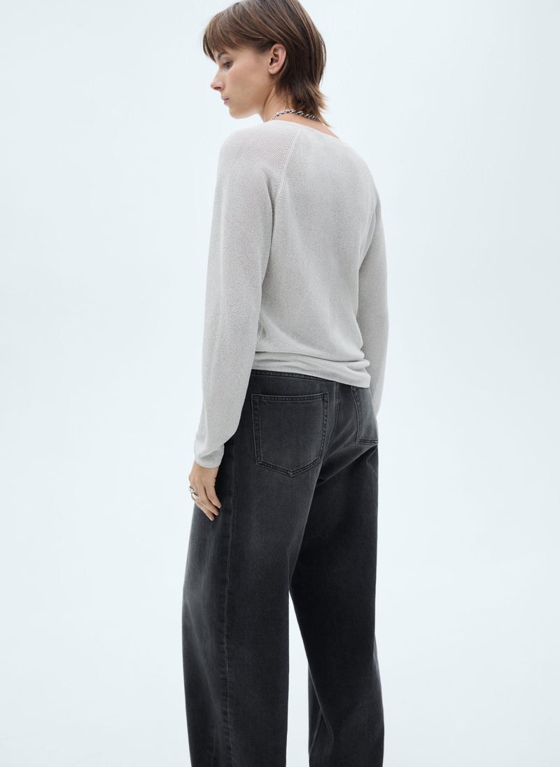 V-Neck Lurex Sweater