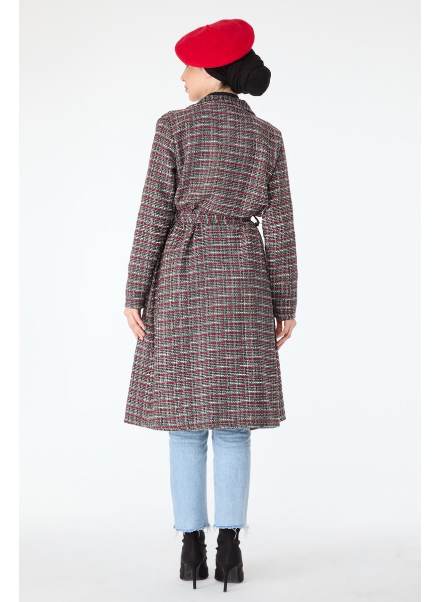 13000-Gray Waist Tied Coat