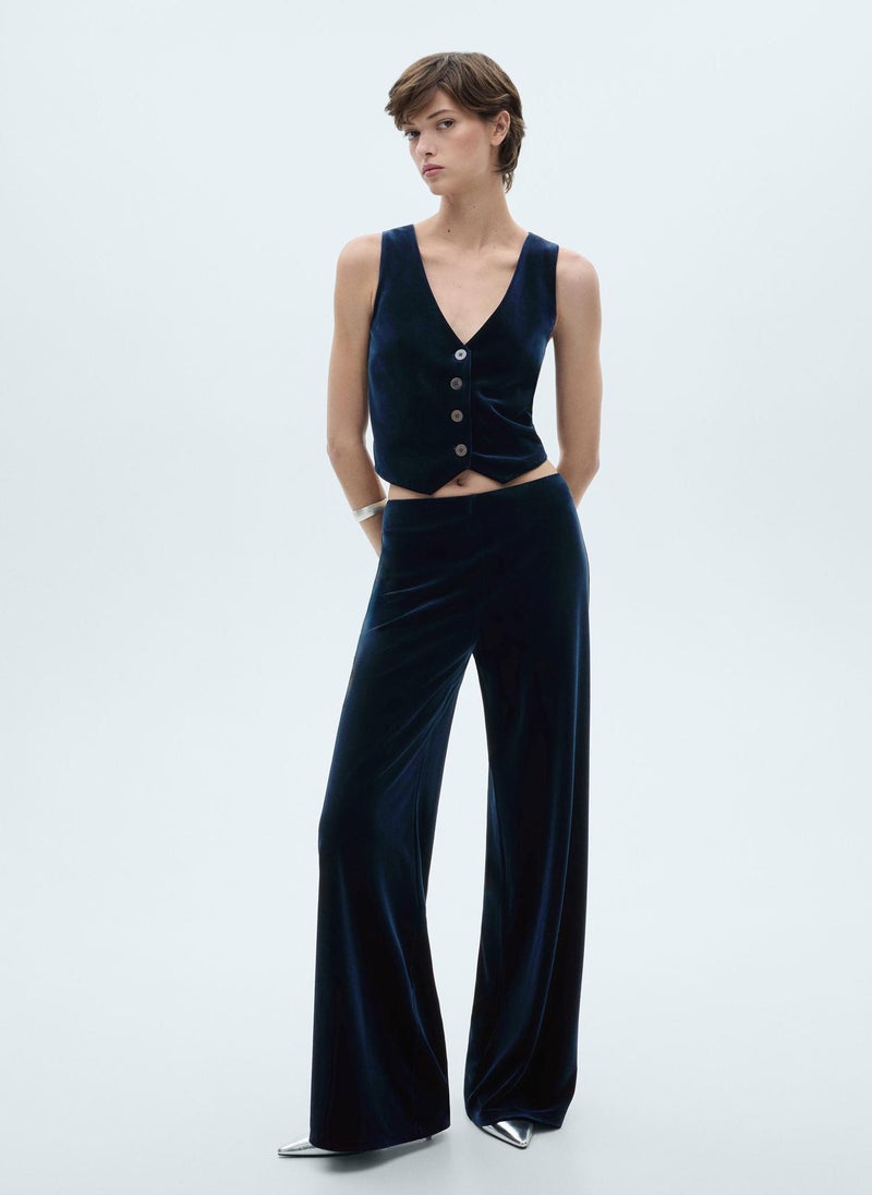 Cropped Velvet Waistcoat