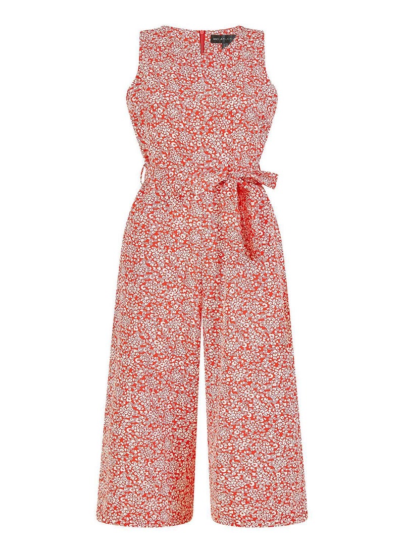 Ditsy Floral Print Culotte Jumpsuit