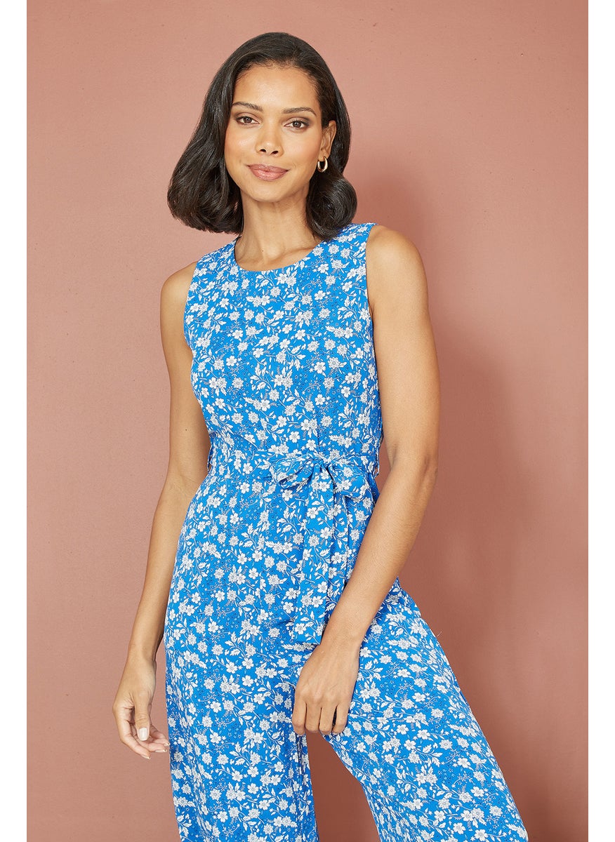 Ditsy Print Culotte Jumpsuit