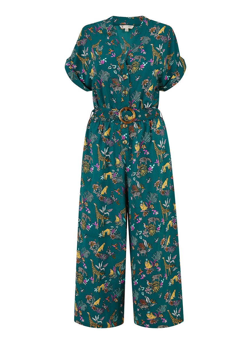 Recycled Safari Animal Print Jumpsuit