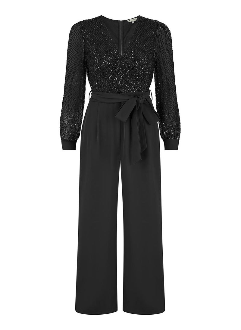 Sequin Wrap Over Jumpsuit