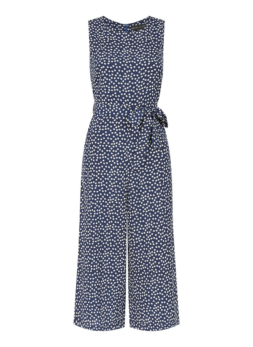 Ditsy Daisy Sleeveless Culotte Jumpsuit