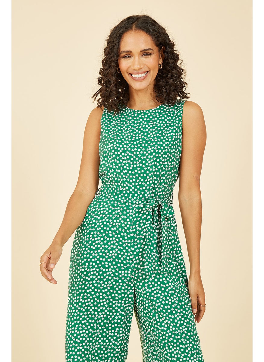 Ditsy Daisy Sleeveless Culotte Jumpsuit