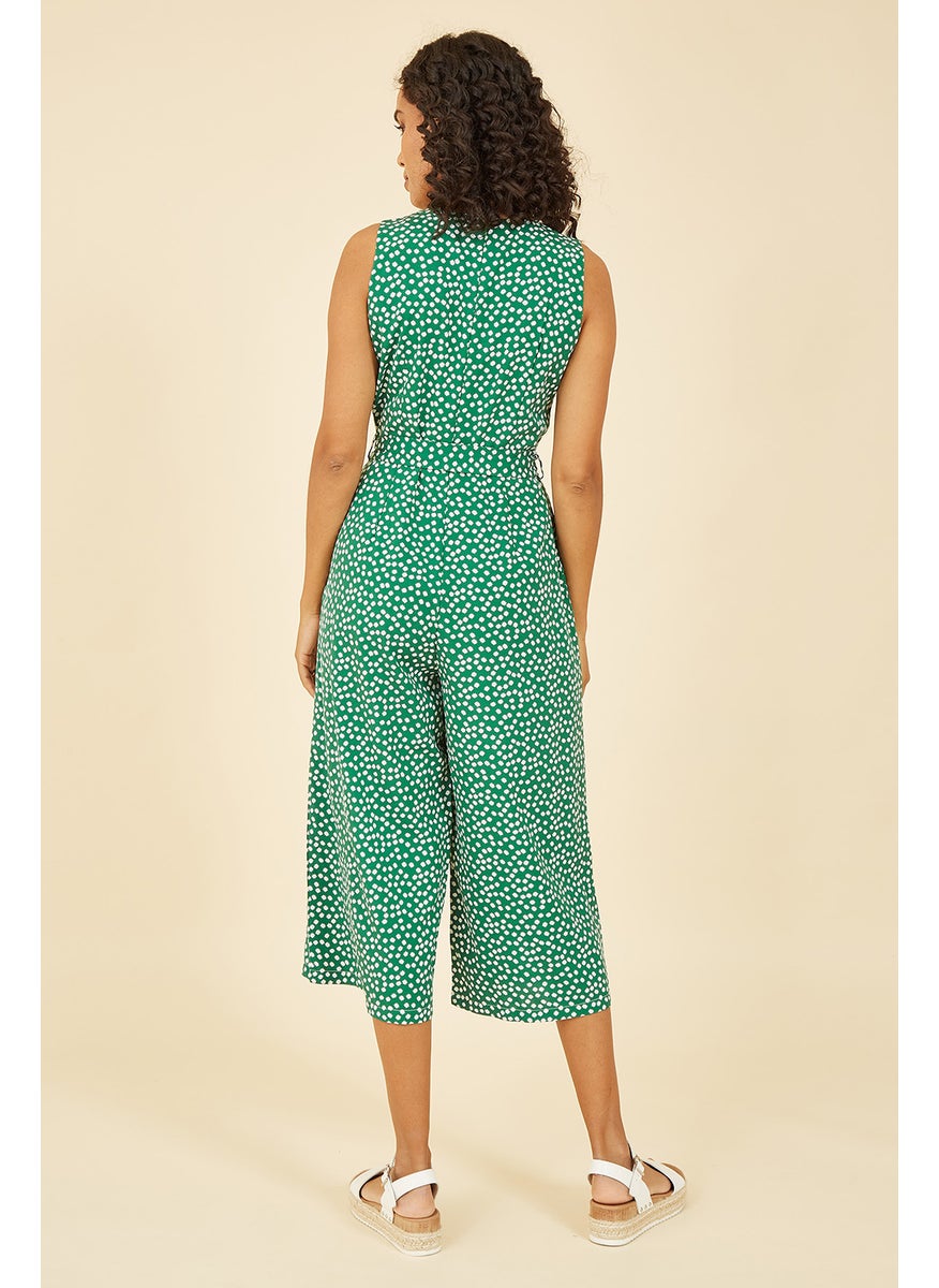 Ditsy Daisy Sleeveless Culotte Jumpsuit