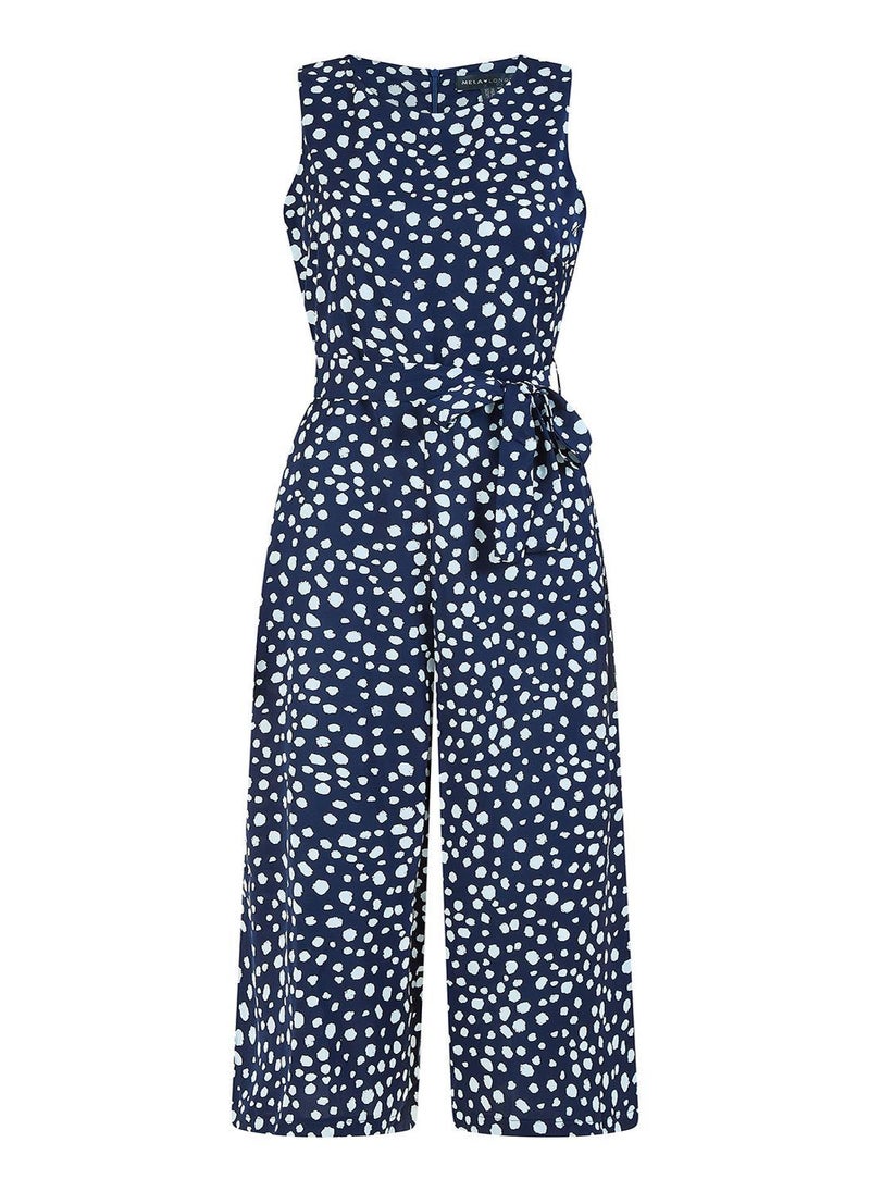 Blotch Print Culotte Jumpsuit