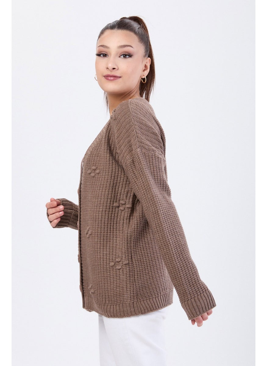 24145-BROWN Knitwear Cardigan