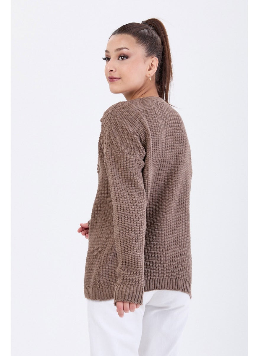 24145-BROWN Knitwear Cardigan