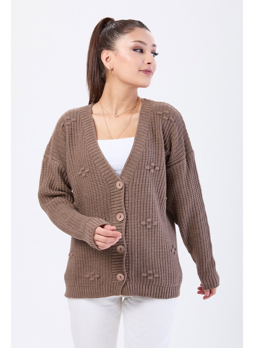 24145-BROWN Knitwear Cardigan