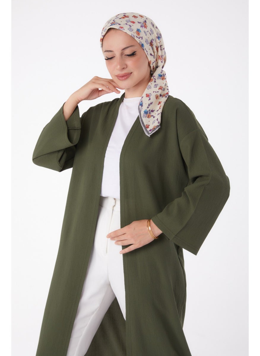 Plain Medium Women's Khaki Cardigan - 13236