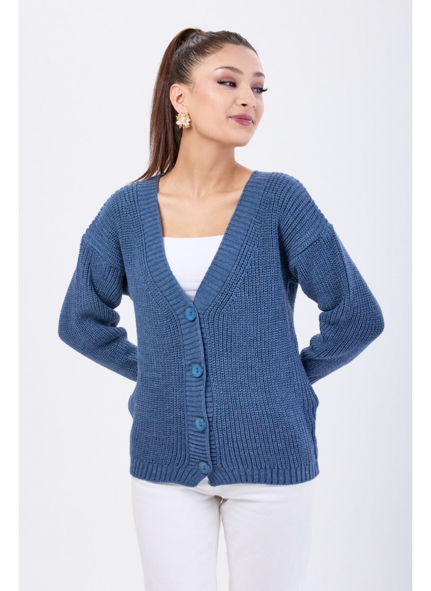 23705-INDIGO Knitwear Cardigan