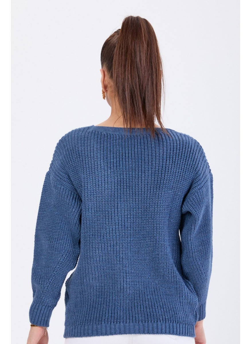 23705-INDIGO Knitwear Cardigan