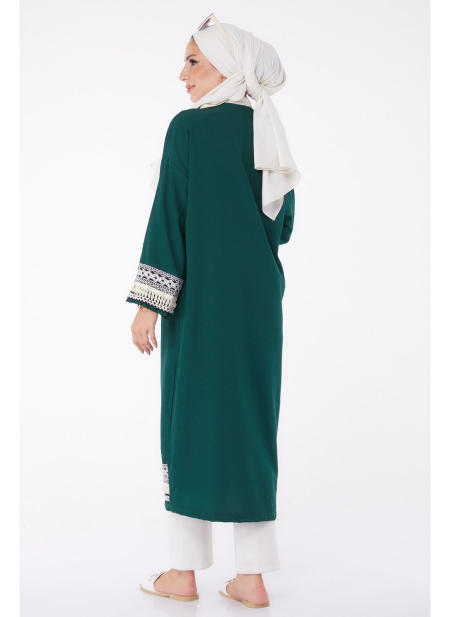 Plain Mid Women Green Kimono - 10166