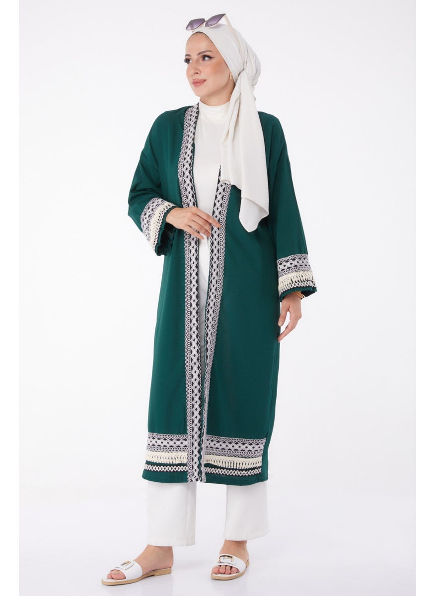 Plain Mid Women Green Kimono - 10166