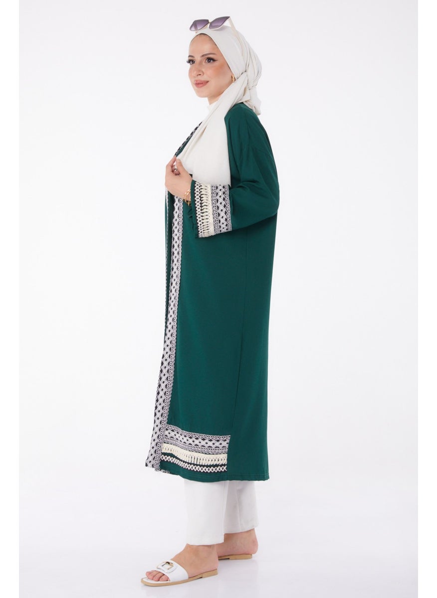 Plain Mid Women Green Kimono - 10166