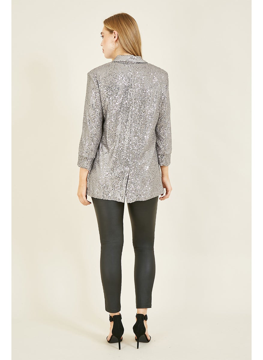 Sequin Blazer With Pockets