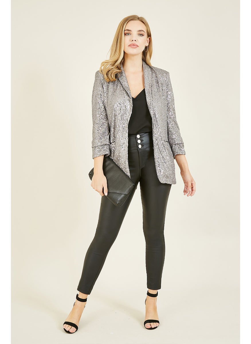 Sequin Blazer With Pockets