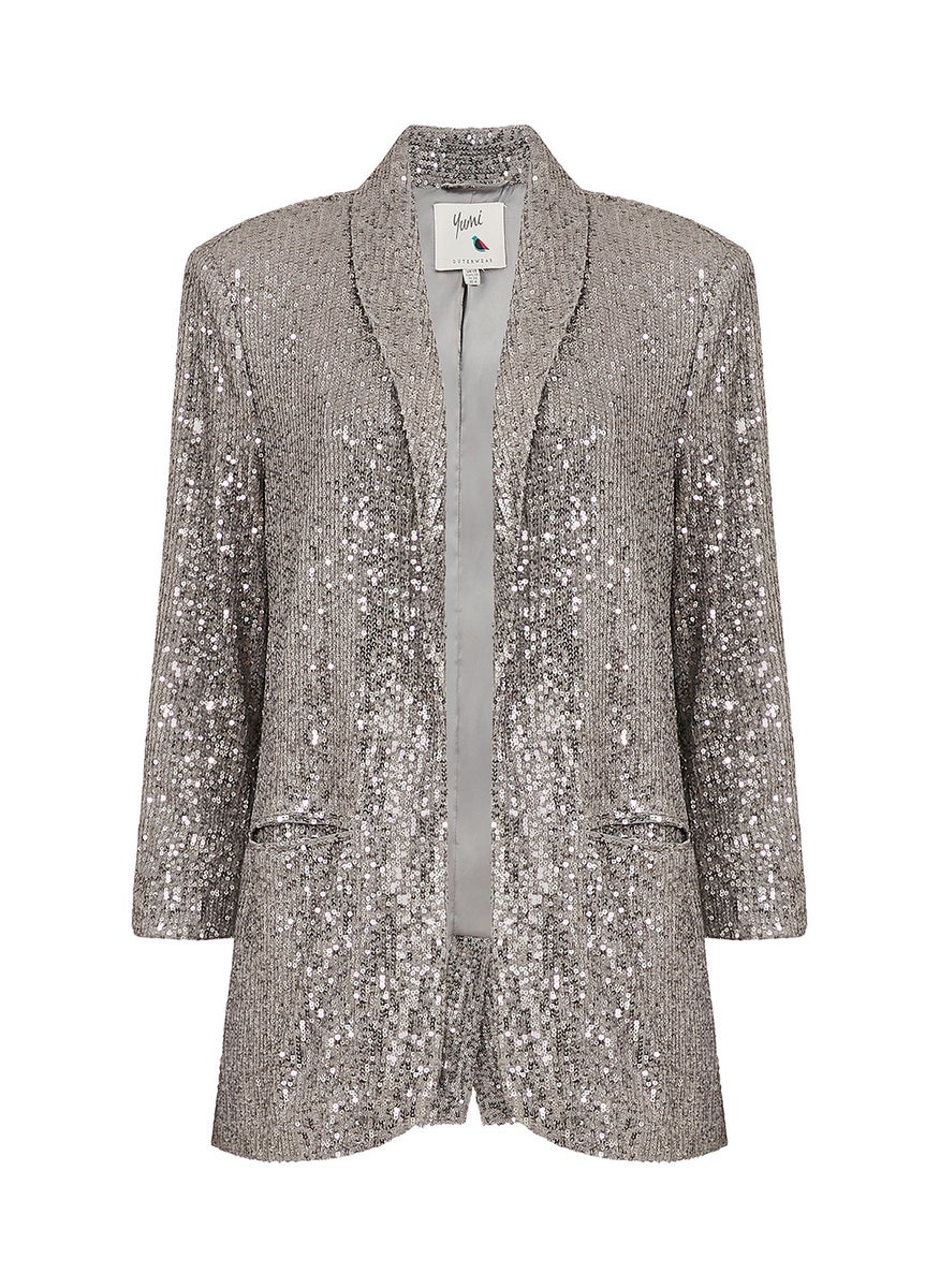 Sequin Blazer With Pockets