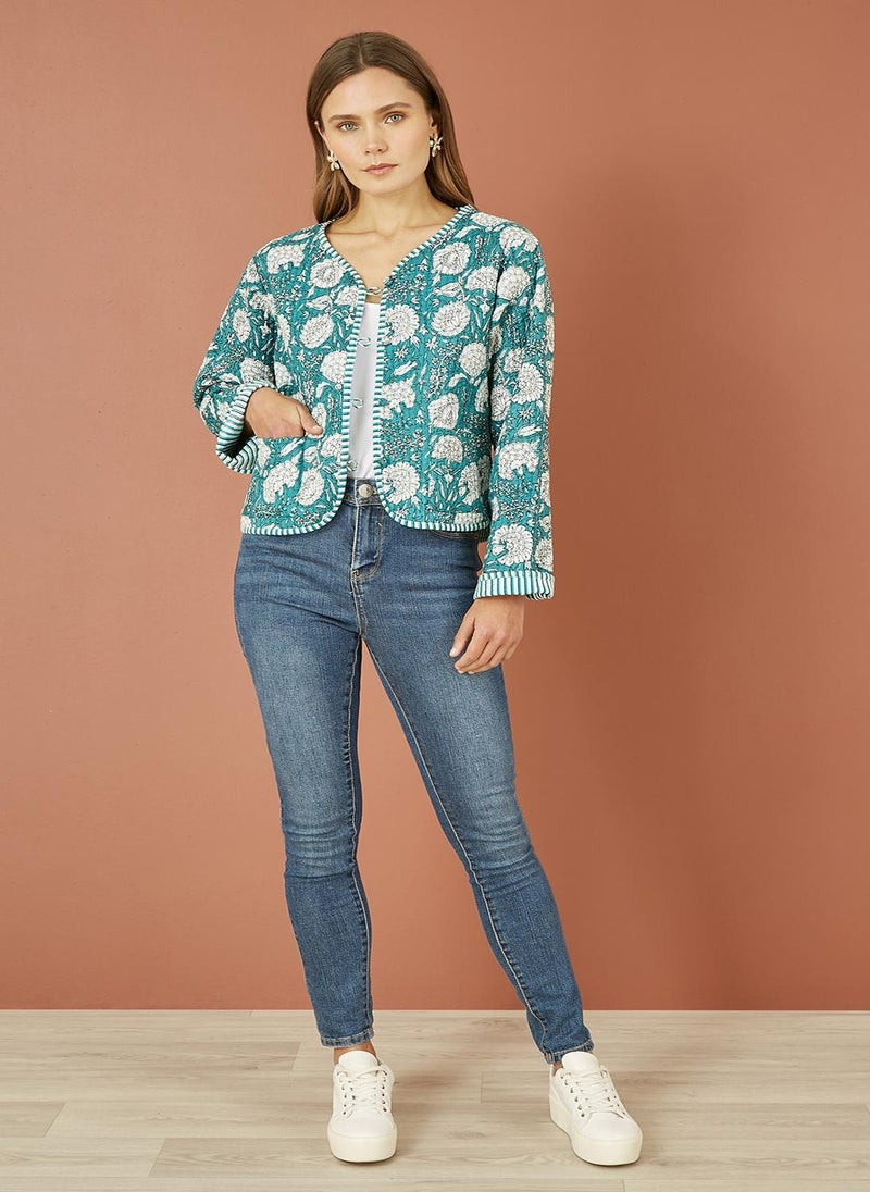 Floral Patchwork Reversible Cotton Jacket