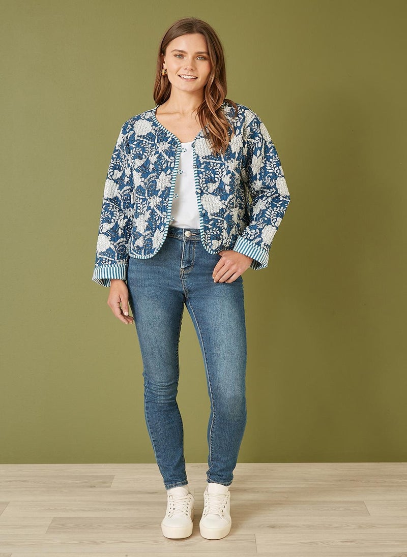 Floral Patchwork Reversible Cotton Jacket