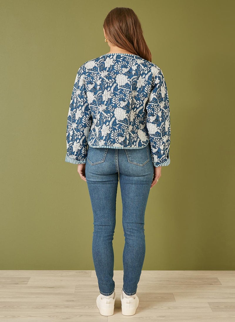 Floral Patchwork Reversible Cotton Jacket