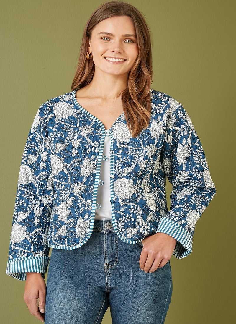 Floral Patchwork Reversible Cotton Jacket