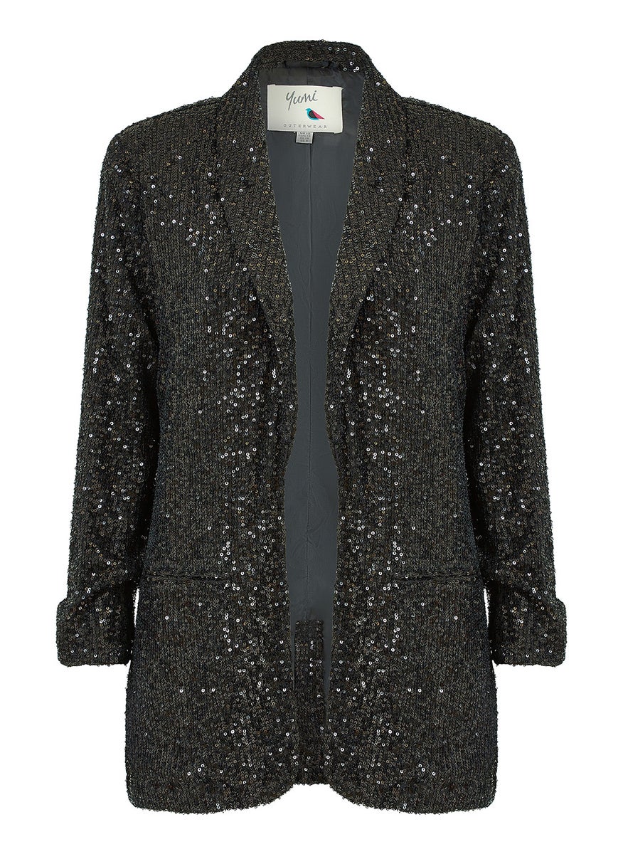 Sequin Blazer With Pockets