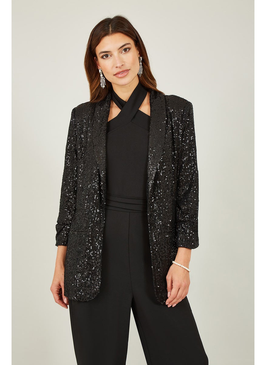 Sequin Blazer With Pockets