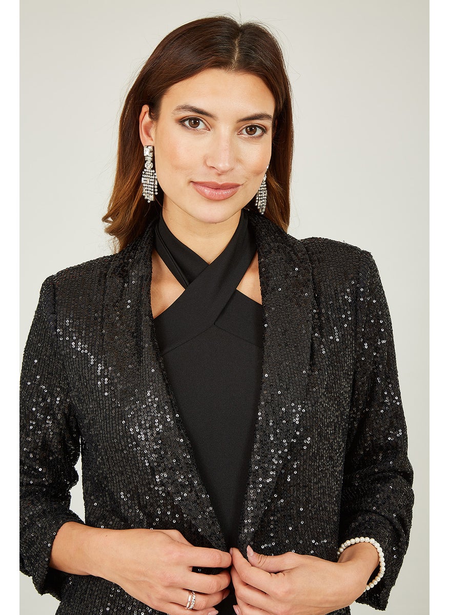 Sequin Blazer With Pockets