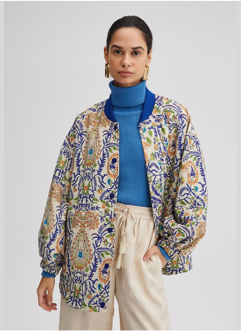 ETNIC PATTERNED QUILTED JACKET