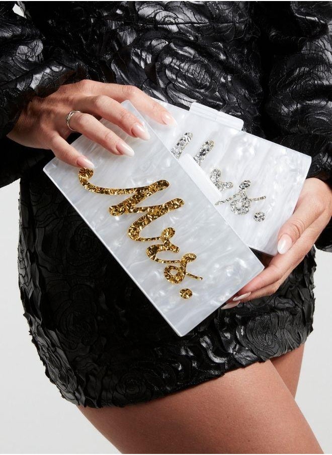 Gold MRS Wedding Clutch Bag