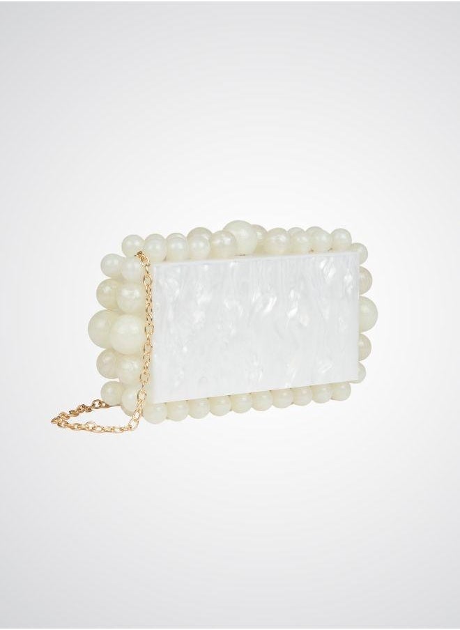 Luxury Bridal White Acrylic Clutch Bag