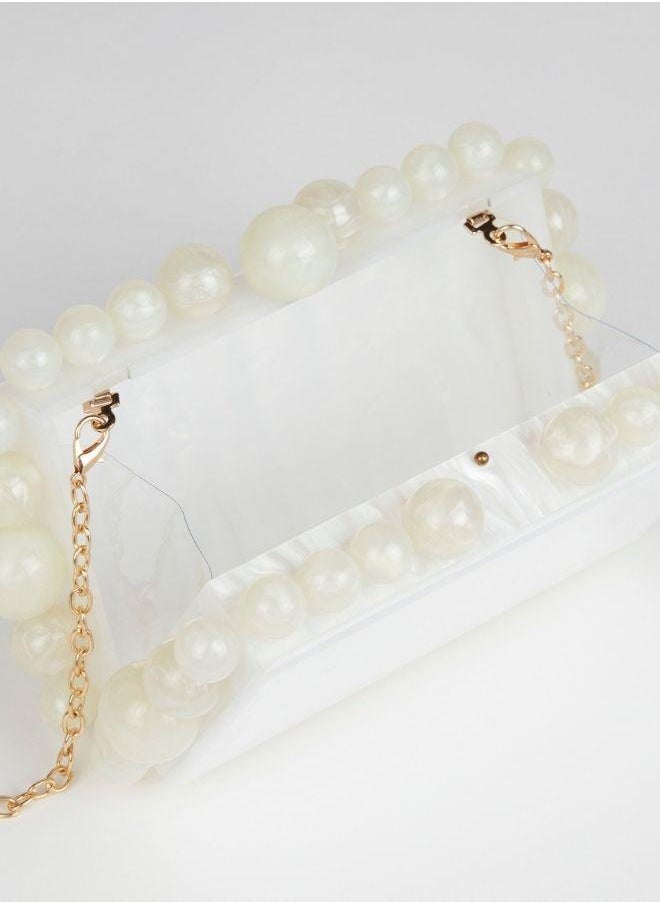 Luxury Bridal White Acrylic Clutch Bag