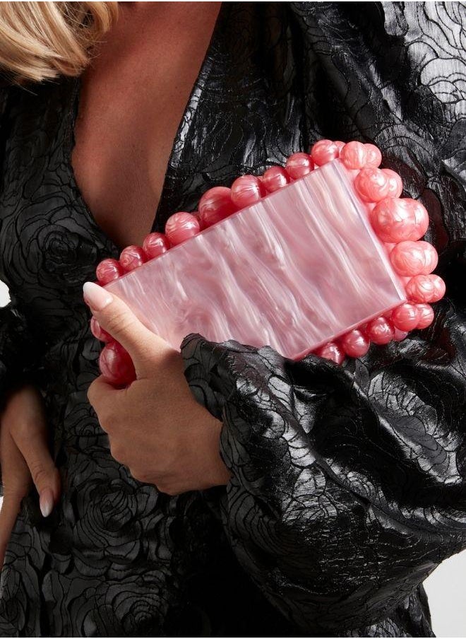 Luxury pink acrylic clutch bag