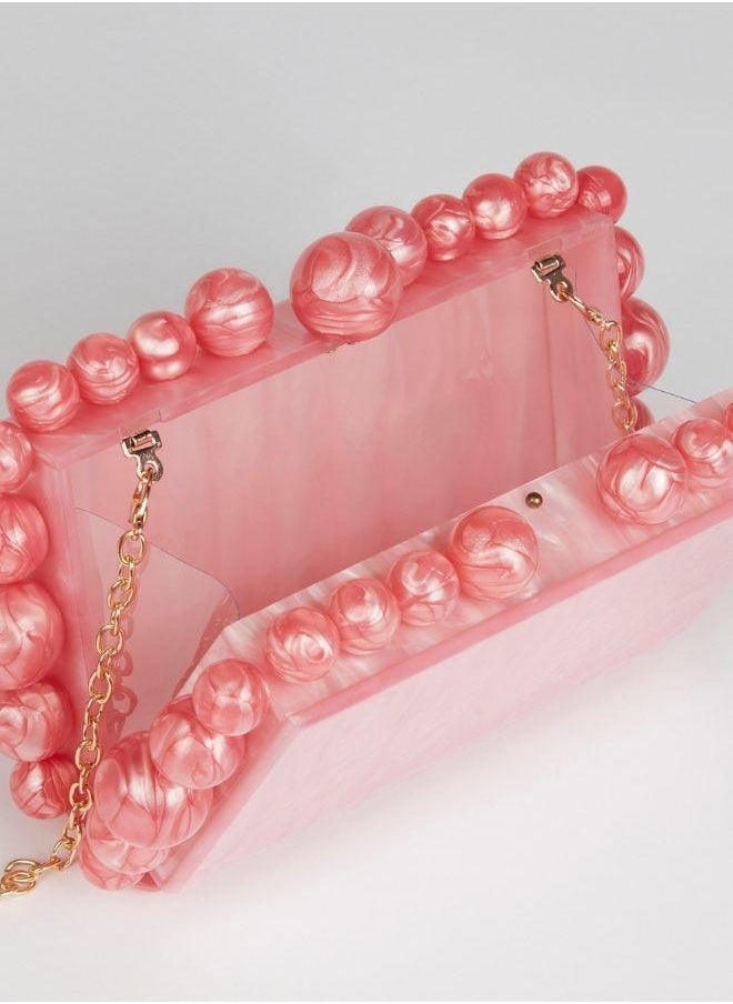 Luxury pink acrylic clutch bag