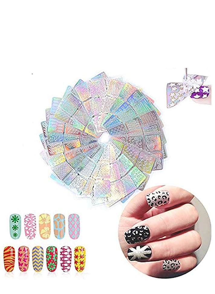 24PCS Nail Art Decals Hollowed-Out Nail Art Decals and 3D Nail Art Decals Hollow Nail Paste Stickers Nail Vinyls Stencils Nails Sticke for Nail Art Design