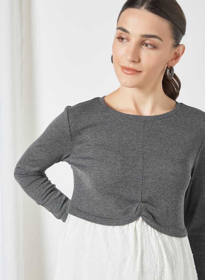 Maternity Double Layer Top Charcoal