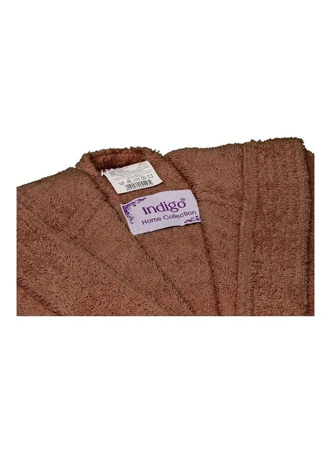 Bliss Casa - Unisex Bathrobe - 100% Cotton Super Soft Highly Absorbent Bathrobes For Women & Men- Perfect for Everyday Use Unisex Brown Adult Size