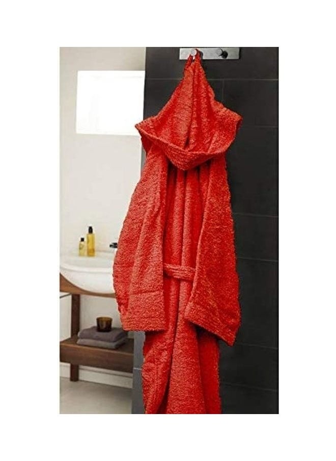 Bliss Casa - Unisex Bathrobe - 100% Cotton Super Soft Highly Absorbent Bathrobes For Women & Men- Perfect for Everyday Use Unisex Adult Red Adult Size