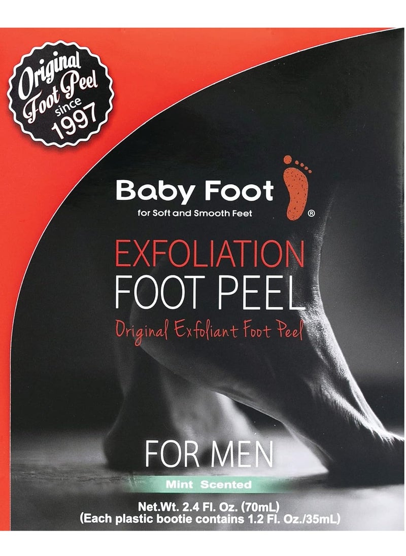 Baby Foot - Original Foot Peel Exfoliator For Men - Foot Peel Mask - Repair Rough Dry Cracked Feet and remove Dead Skin, Repair Heels and enjoy Baby Soft Smooth Feet 2.7 Fl. Oz. Mint Scented Pair