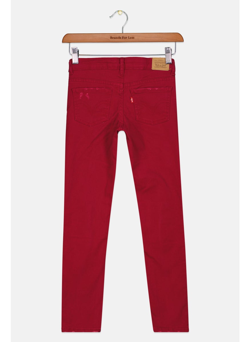 Kids Girls Super Skinny Jeans, Maroon