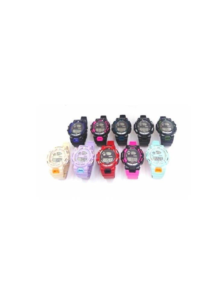 Sports Watches, ADigital ssorted Colors, Set of 10