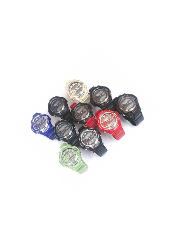 Digital Sports Watches, Assorted Colors, Set of 10