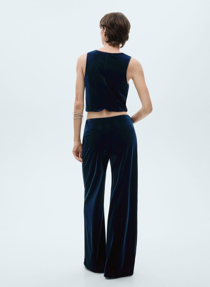 Velvet Wideleg Trousers