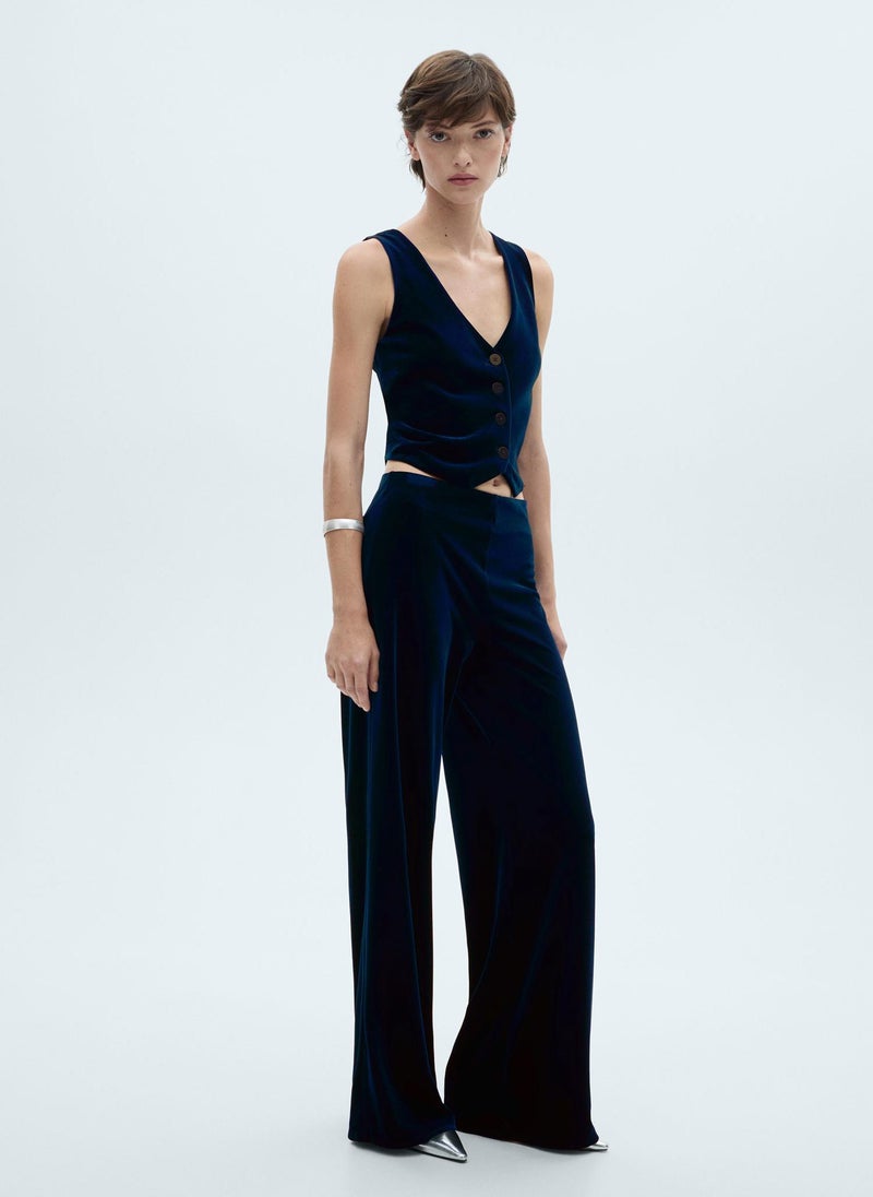 Velvet Wideleg Trousers