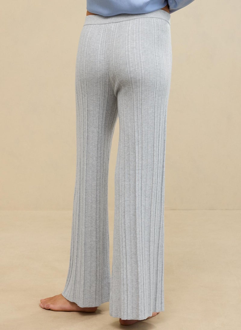 High Waisted Wide Leg Sweater Pant